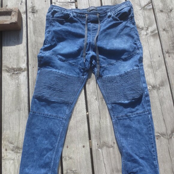 Bluenotes Denim Jean Slim Jogger Rugby Style Denim Jean Pants - Size Large. - Picture 1 of 10